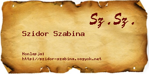 Szidor Szabina névjegykártya