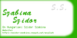 szabina szidor business card